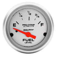 Load image into Gallery viewer, AutoMeter Ultra-Lite 52mm 73 Ohms/10 Ohms Short Sweep Electronic Fuel Level Gauge