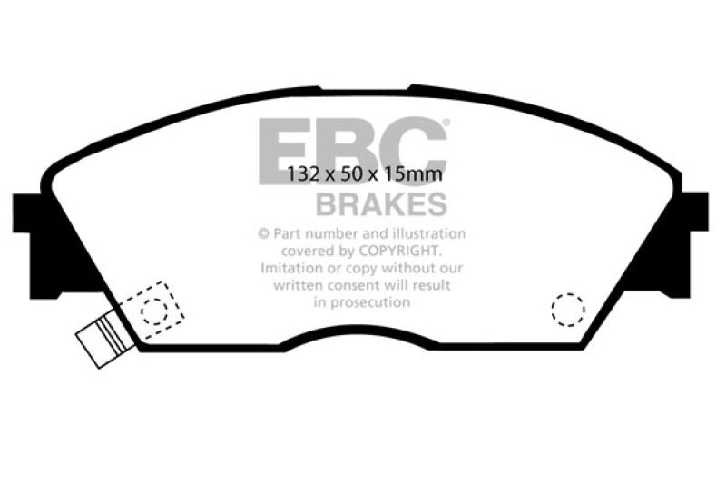 EBC Yellowstuff Brake Pads for Honda Prelude and Civic CRX - Part Number EBC DP4706R