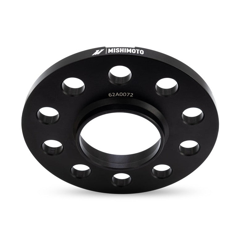Mishimoto 5x120 Wheel Spacers with 72.6mm Center Bore - 10mm Thickness, M14x1.25 Grade-12.9 Bolts, Black Anodized Finish