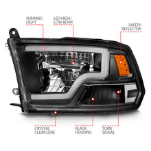 Load image into Gallery viewer, ANZO 2009-2020 Dodge Ram 1500 Full LED Square Projector Headlights with Black Housing and Clear Lens