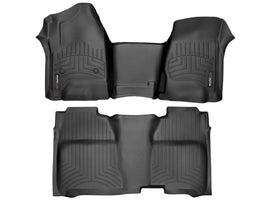 WeatherTech FloorLiner DigitalFit for Chevrolet Silverado 1500 (2014-2015) * Front and Rear Over-The-Hump Black Floor Mats