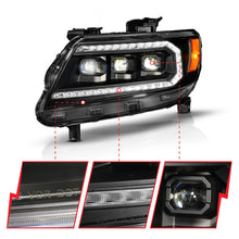 Load image into Gallery viewer, ANZO 15-22 Chevy Colorado Black Housing Full LED Projector Headlights with Sequential Light Bar
