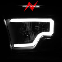 Load image into Gallery viewer, ANZO 2009-2018 Dodge Ram 1500 Crystal Headlight Set with Light Bar, Black Housing, Clear Lens