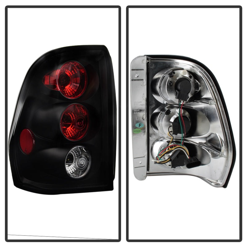 Spyder Euro Style Tail Lights for Chevrolet Trailblazer 2004-2009 with Black Finish and Stock Bulb Compatibility