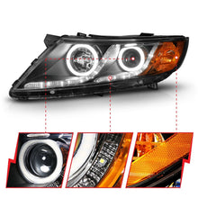 Load image into Gallery viewer, ANZO 2011-2013 Kia Optima Projector Headlights with Halo, Black Housing and Clear Lens