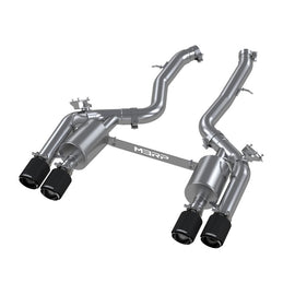 MBRP Armor Pro Series 3-Inch T304 Stainless Steel Resonator-Back Exhaust System with Quad Carbon Fiber Tips for BMW M2 (2019-2021)