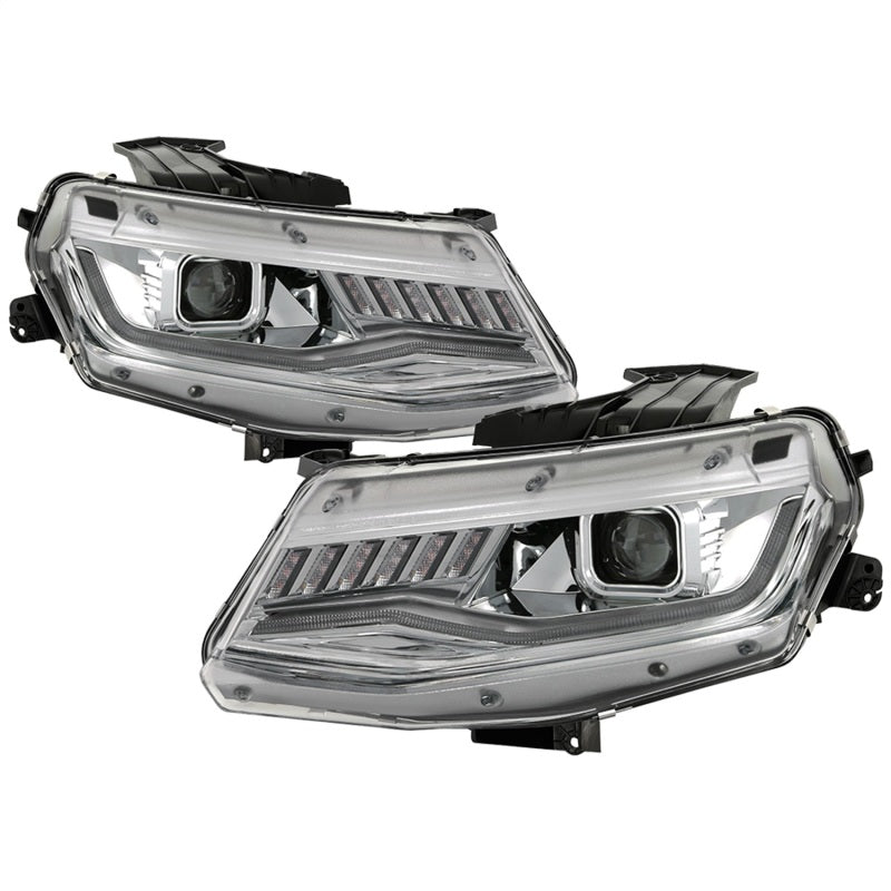 Spyder Chevy Camaro 2016-2018 Projector Headlights with Chrome Finish and Sequential Turn Signal * OEM-Quality Replacement