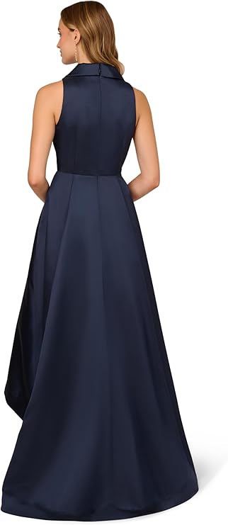 Adrianna Papell Women's Tuxedo HIGH Low Gown