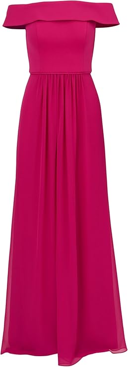 Adrianna Papell Women's Crepe Chiffon Gown, Bright Magenta, 4