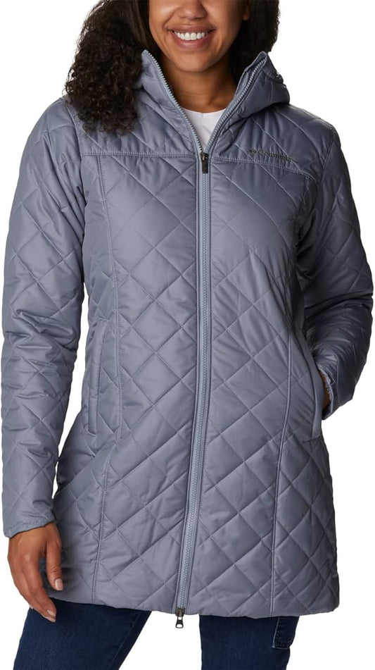 Columbia Women's Copper Crest Long Jacket, Tradewinds Grey, 1X Plus