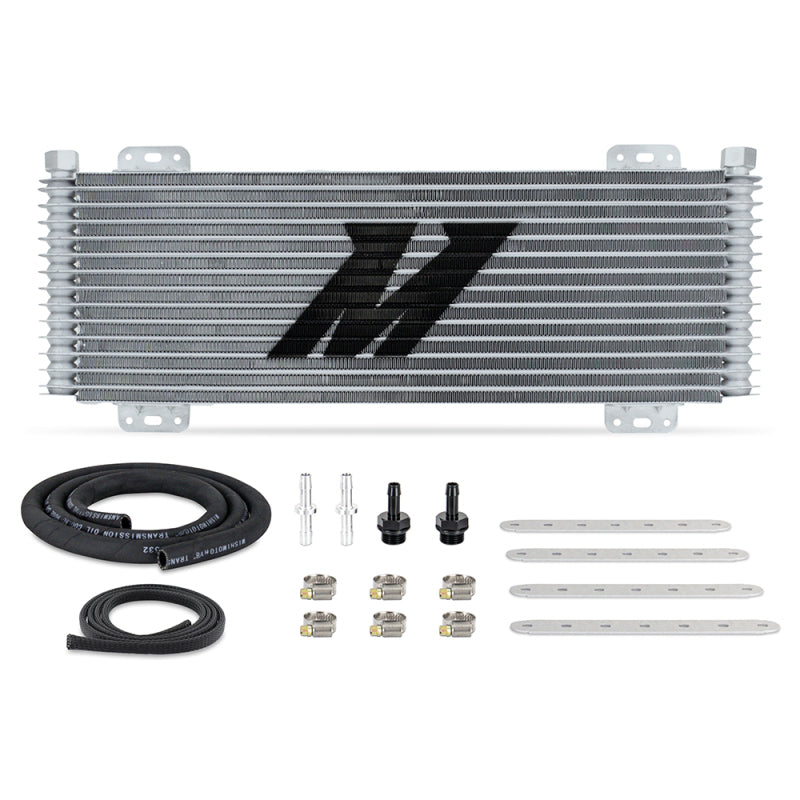 Mishimoto 13-Row Stacked Plate Transmission Cooler - Silver for Heavy-Duty Vehicles