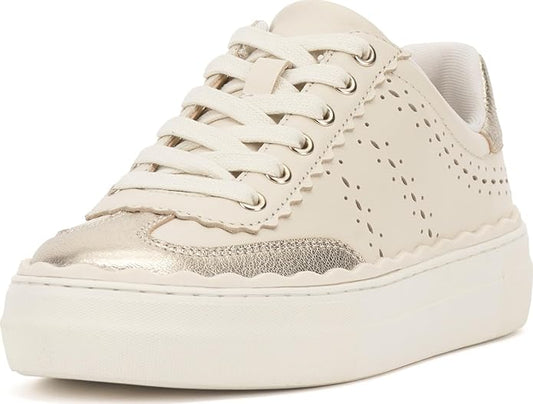 Vince Camuto Women's JENLIE Sneaker, Creamy White/Light Green, 11