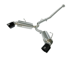 aFe Takeda Dual Cat-Back Exhaust System for Toyota GR86, Scion FR-S & Subaru BRZ * 2.5-inch Mandrel Bent Stainless Steel with Black Tips