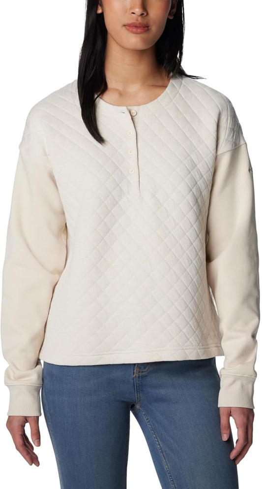 Columbia Women's Hart Mountain Quilted Crew, Chalk