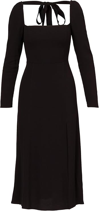 Adrianna Papell Women's Midi Light Crepe Dress, Black