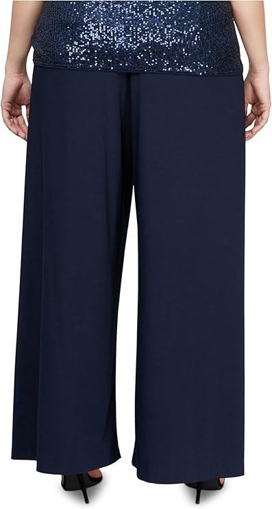 Alex Evenings Womens Navy Wear to Work Straight Leg Pants Plus 2X