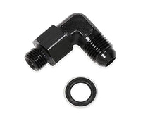 Load image into Gallery viewer, Earl's 90 Degree -6 AN Male to 12mm x 1.5 Swivel Adapter Aluminum Carb Adapter