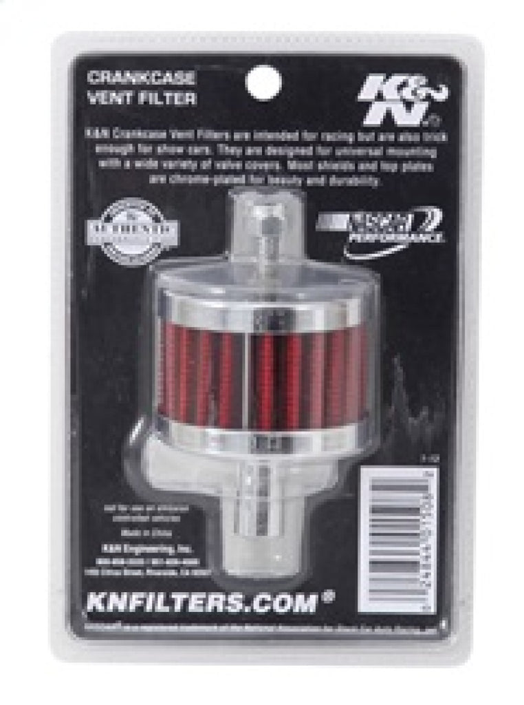K&N Engineering Steel Base Crankcase Vent Filter 0.5 inch Vent OD x 2 inch OD x 1.5 inch Height