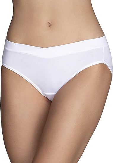 Vanity Fair Womens Beyond Comfort Silky Stretch Bikini Panty, 5, NH Star White