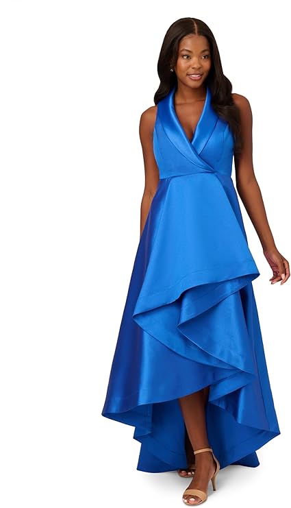 Adrianna Papell Women's Tuxedo HIGH Low Gown