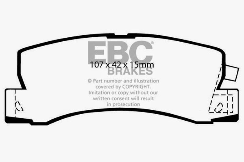EBC Yellowstuff Rear Brake Pads for Toyota Camry and Lexus ES250 * Part Number EBCDP4628R