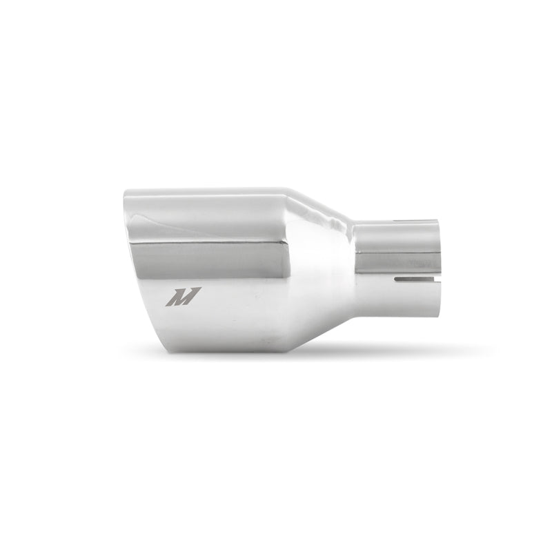 Mishimoto Clamp-On Double-Wall Exhaust Tip, 2.5-Inch Inlet, 4.5-Inch Slash-Cut Outlet, Polished - MMEXH-TIP-DW25P