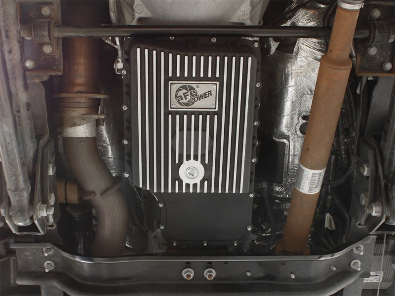 aFe Power Pro Series Transmission Pan for Ford Super Duty Trucks 11-21 * Black with Machined Fins, Part #afe46-70182