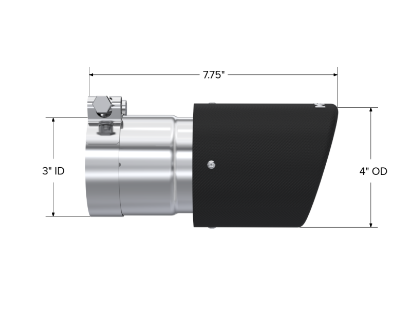MBRP Universal Carbon Fiber Exhaust Tip 4 Inch OD with 3 Inch Inlet - Dual Wall Angled Design