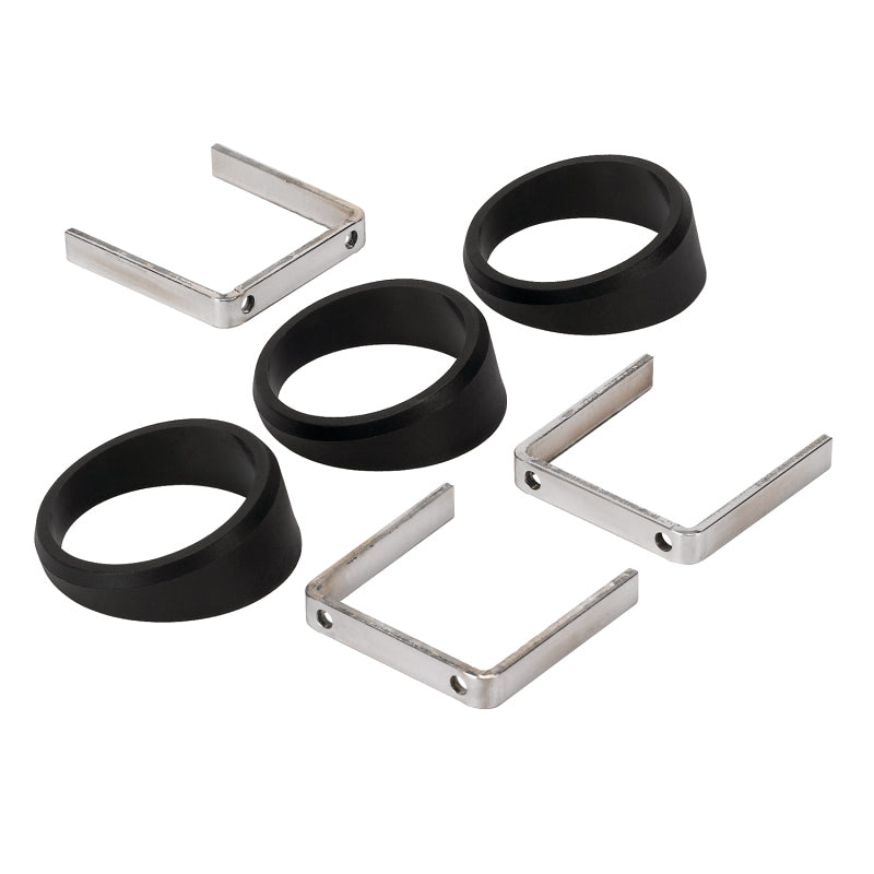AutoMeter 2-1/16 Inch Black Angle Rings (3 Pack) with Mounting Brackets for Precise Gauge Installation