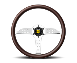 MOMO Super Grand Prix 350 mm Mahogany Wood Steering Wheel with Polished Spokes