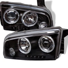 Load image into Gallery viewer, Spyder Dodge Charger 2006-2010 Projector Headlights with LED Halo - Black, Halogen Model