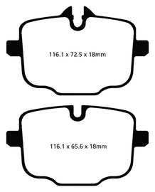EBC Greenstuff 2000 Series Rear Brake Pads for BMW 535i and 650i (Part No. ebcDP22089)