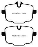 EBC Greenstuff 2000 Series Rear Brake Pads for BMW 535i and 650i (Part No. ebcDP22089)