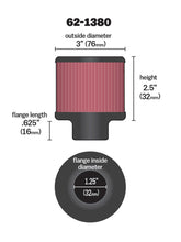 Load image into Gallery viewer, K&amp;N Engineering K&amp;N 62-1380 Rubber Base Crankcase Vent Filter with 1.25-Inch Flange, 3-Inch Outer Diameter
