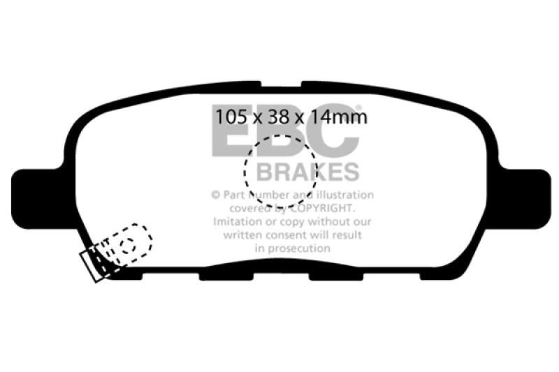 EBC Greenstuff 10-13 Infiniti FX35 Rear Brake Pads Part No. ebcDP61955