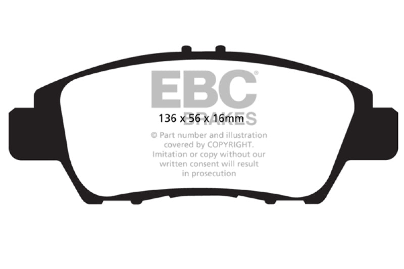 EBC Greenstuff 2000 Series Sport Brake Pads for Honda Fit and CR-Z - Part Number EBCDP22041