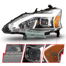 Load image into Gallery viewer, ANZO 13-15 Nissan Altima Projector Headlights with Light Bar and Chrome Housing
