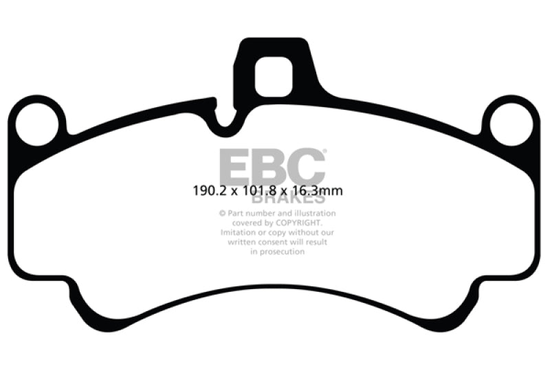 EBC Yellowstuff Brake Pads Part Number ebcDP41516R for Porsche 911 (996, 997, 991) - Street and Track Performance
