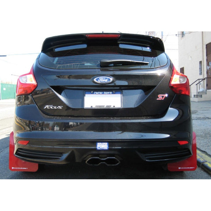 Rally Armor UR Series Mud Flaps for Ford Focus 2013-2016 – Nitrous Blue with White Logo, Part Number RALMF27-UR-NBL/WH