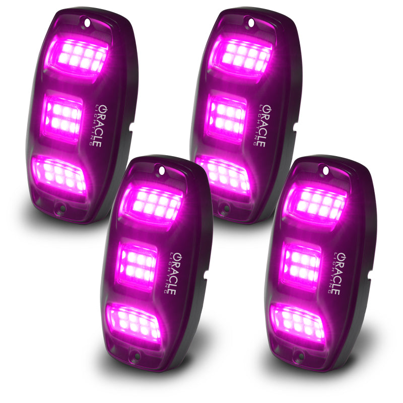 ORACLE Lighting RGB+W Underbody Wheel Well Rock Light Kit – 4 Pieces with Bluetooth & Wireless Remote Control