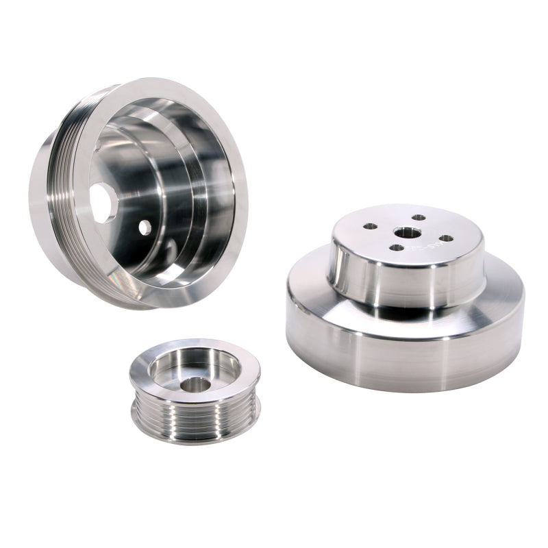 BBK 88-95 GM Truck 4.3L, 5.0L, 5.7L Underdrive Pulley Kit – CNC Machined Billet Aluminum, 3-Piece Set