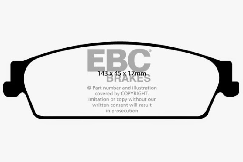 EBC Brakes Extra Duty Rear Brake Pads for Chevrolet Avalanche and Cadillac Escalade * Part Number EBC ED91780
