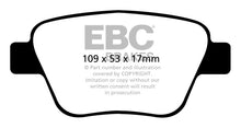 Load image into Gallery viewer, EBC Yellowstuff Rear Brake Pads for 2011-2015 Volkswagen Beetle, Jetta, and Passat | Part Number: ebcDP42075R