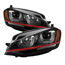 Load image into Gallery viewer, Spyder Volkswagen Golf VII 2014-2016 Projector Headlights with DRL LED and Red Stripe - Black Finish