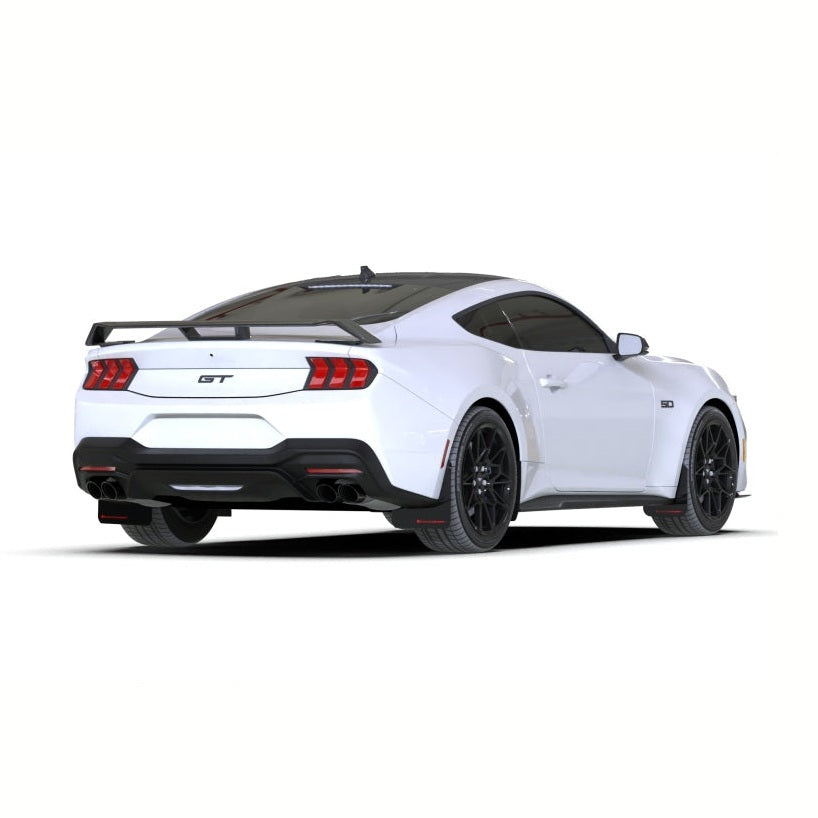 Rally Armor 2024+ Ford Mustang Black UR Mud Flap with Red Logo – Premium Polyurethane Automotive Protection