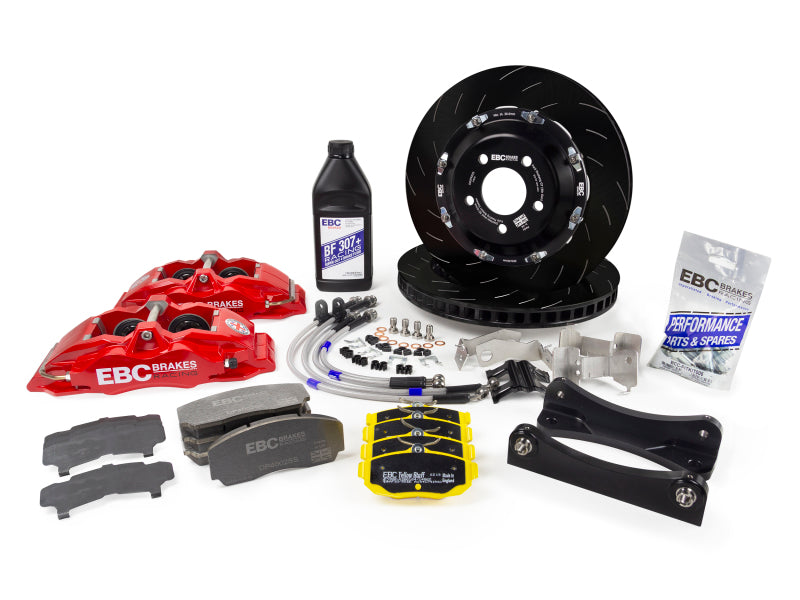 EBC Racing BBK031RED-1 Apollo Big Brake Kit for Subaru BRZ and Scion FR-S, Red 4-Piston Calipers, 330mm Front Rotors