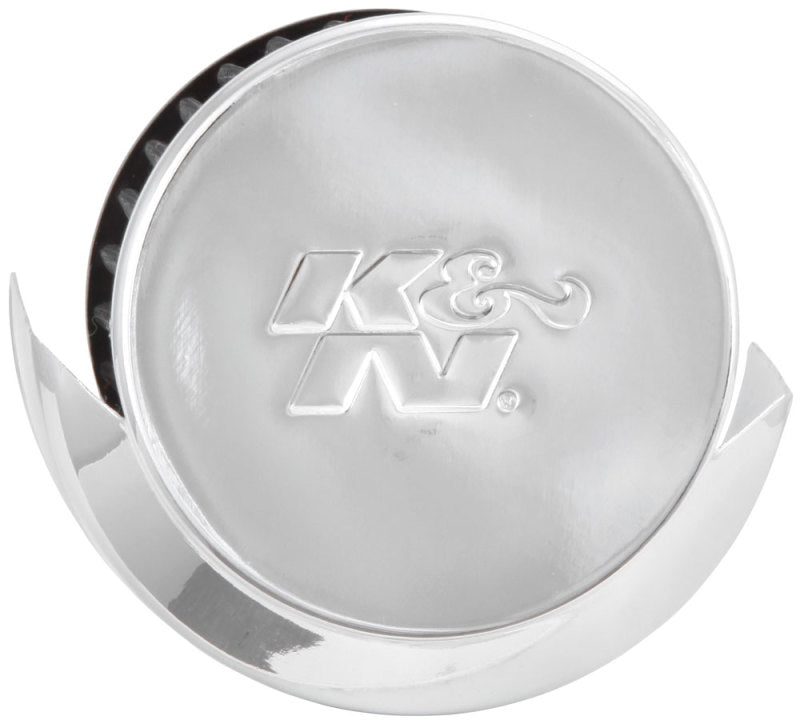 K&N Engineering 62-1514 Crankcase Vent Filter with Chrome Top and Heat Shield, 1.5-inch Flange