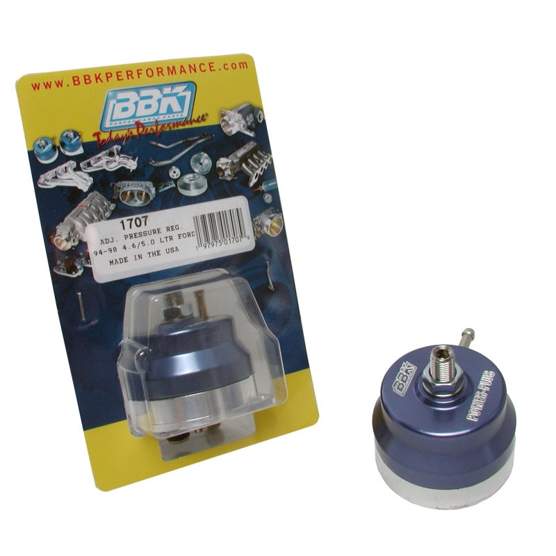 BBK 94-98 Ford F-150 and Mustang 5.0 / 4.6 Adjustable Fuel Pressure Regulator - CNC Billet Aluminum