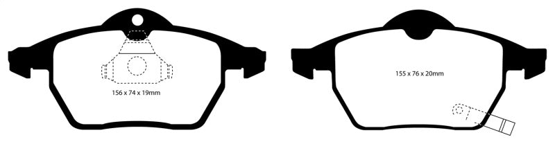 EBC Redstuff Ceramic Low Dust Front Brake Pads for Saab 9-5 and 9-3 2001-2007