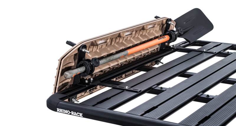 Rhino-Rack Pioneer Max Track 75 Degree Bracket Kit with Mounting for Rhino-Rack Small Fishing Rod Holder RHR43159
